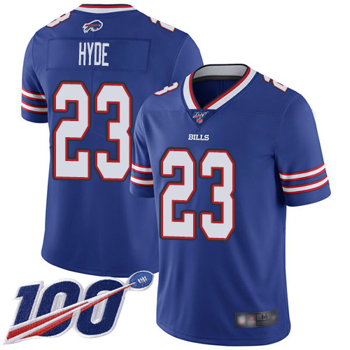 Men Buffalo Bills #23 Micah Hyde Royal Blue Team Color Vapor Untouchable Limited Player 100th Season NFL Jersey